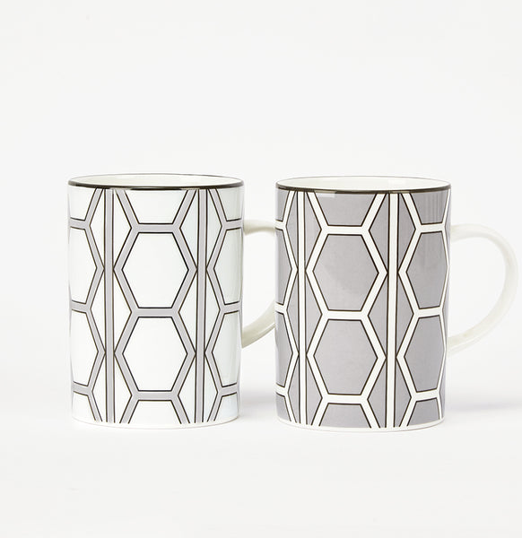 Hex Grey/White Mug Pair - SPECIAL OFFER - SOLD OUT