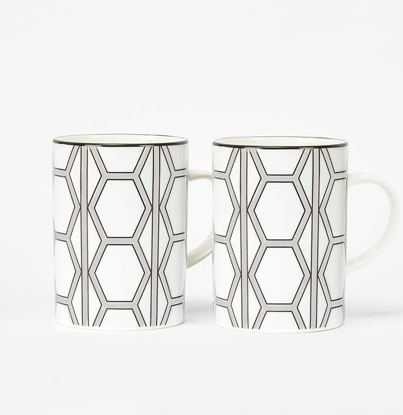 Hex White/Grey Mug Pair - SPECIAL OFFER