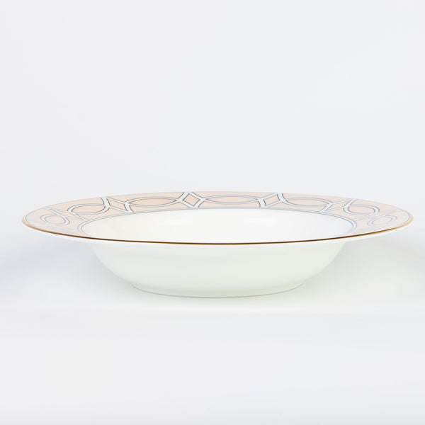 Loop Blush/White Soup Bowl (Gold)