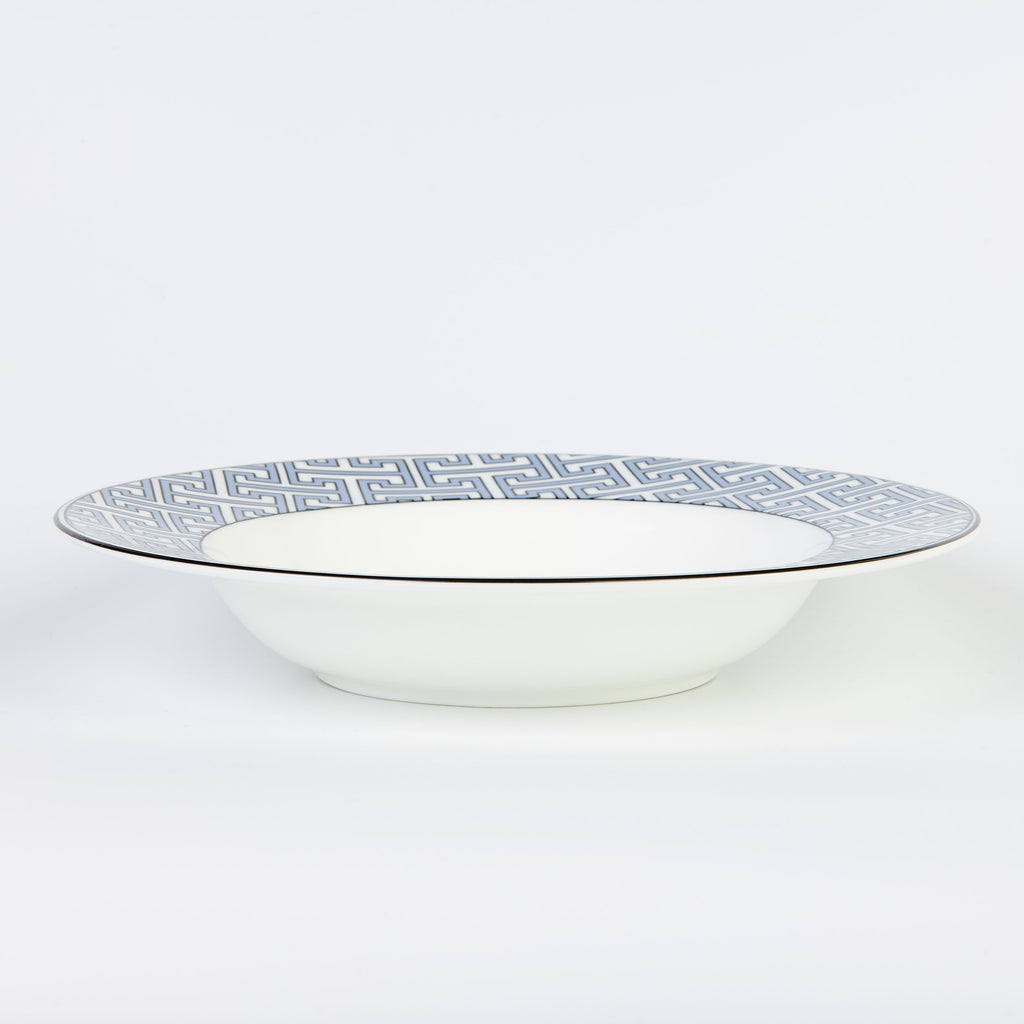 Maze Cornflower Blue/White Soup Bowl