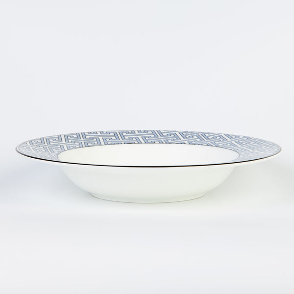 Maze Cornflower Blue/White Soup Bowl