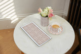 Maze Blush/White Rectangular Serving Plate (Gold)