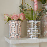 Maze Truffle/White Small Vase