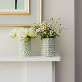 Loop Apple Green/White Small Vase