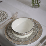 Maze Truffle/White Dessert Plate - Set of 2
