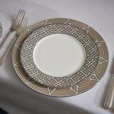 Maze Truffle/White Dessert Plate - Set of 2