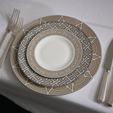 Maze Truffle/White Dessert Plate - Set of 2