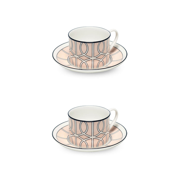 Loop Blush/White Teacup Saucer Set of 2 - SPECIAL OFFER