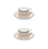 Loop Blush/White Teacup Saucer Set of 2 - SPECIAL OFFER