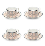 Loop Blush/White Teacup Saucer Set of 4 - SPECIAL OFFER