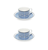 Loop Cornflower Blue/White Teacup Saucer Set of 2 - SPECIAL OFFER
