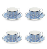 Loop Cornflower Blue/White Teacup Saucer Set of 4 - SPECIAL OFFER