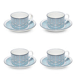 Loop Duck Egg/White Teacup Saucer Set of 4 - SPECIAL OFFER