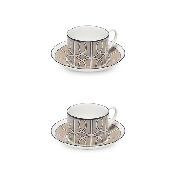 Loop Truffle/White Teacup Saucer Set of 2 - SPECIAL OFFER