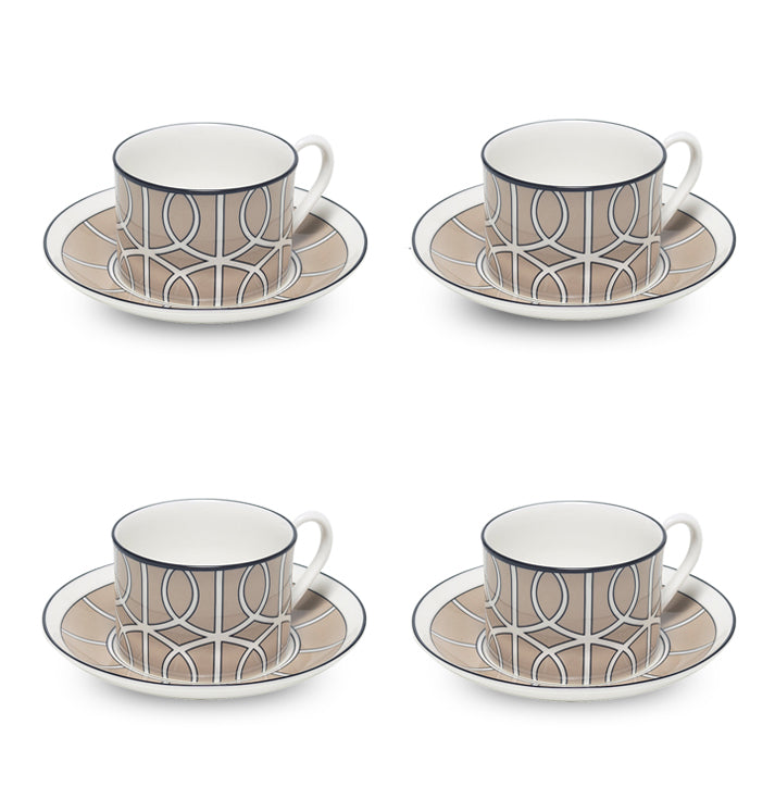 Loop Truffle/White Teacup Saucer Set of 4 - SPECIAL OFFER