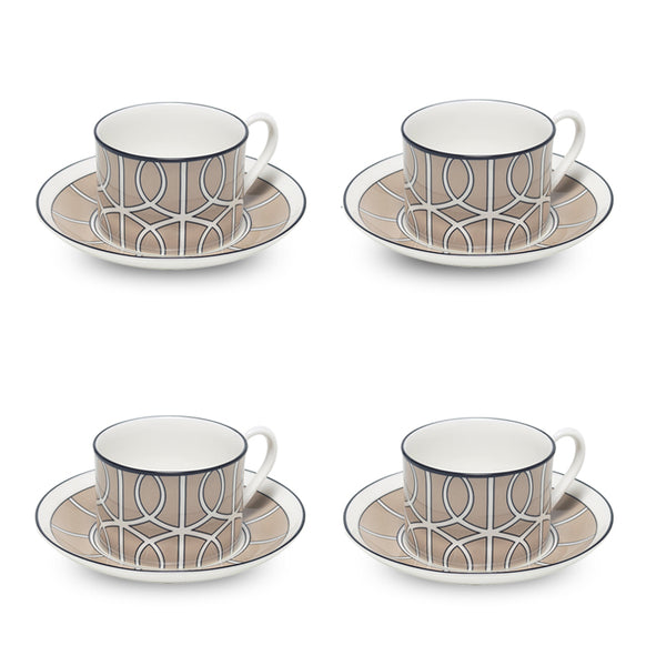 Loop Truffle/White Teacup Saucer Set of 4 - SPECIAL OFFER