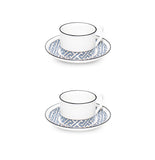 Maze Cornflower Blue/White Teacup Saucer Set of 2 - SPECIAL OFFER