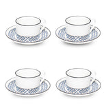 Maze Cornflower Blue/White Teacup Saucer Set of 4 - SPECIAL OFFER
