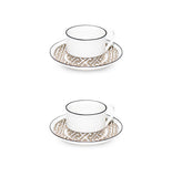 Maze Truffle/White Teacup Saucer Set of 2 - SPECIAL OFFER