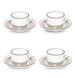 Maze Truffle/White Teacup Saucer Set of 4 - SPECIAL OFFER