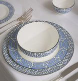 Maze Cornflower Blue/White Dinner Plate - Set of 2