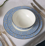 Loop Cornflower Blue/White Dessert Plate - Set of 2