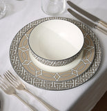 Loop Truffle/White Dinner Plate - Set of 2