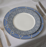 Maze Cornflower Blue/White Dessert Plate - Set of 2