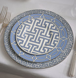 Maze Cornflower Blue/White Dinner Plate - Set of 2