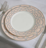 Loop Blush/White Dinner Plate (Gold) - Set of 2