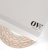 Loop Blush/White Dessert Plate (Gold) - Set of 2
