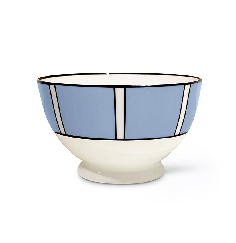 Stripe Cornflower Blue Sugar/Nut Bowl