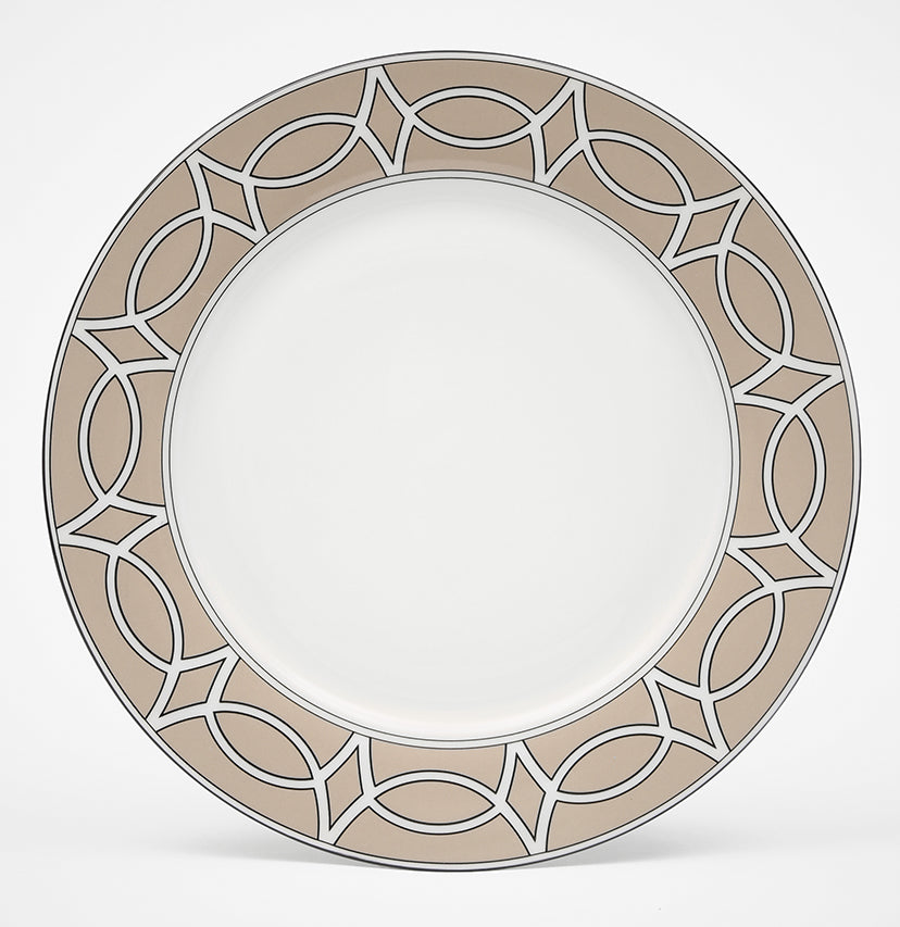 Loop Truffle/White Dinner Plate - Set of 2