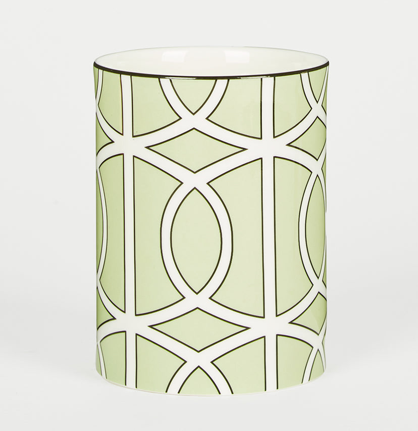 Loop Apple Green/White Small Vase