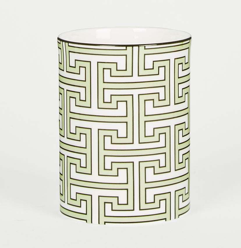 Maze Apple Green/White Small Vase