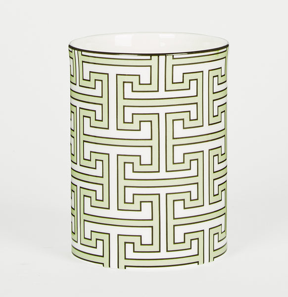 Maze Apple Green/White Small Vase