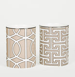 Maze Truffle/White Small Vase