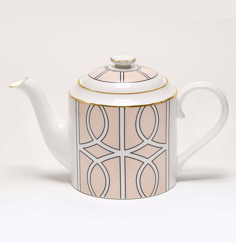 Loop Blush/White Teapot (Gold)