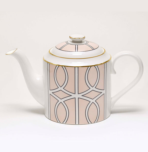 Loop Blush/White Teapot (Gold)