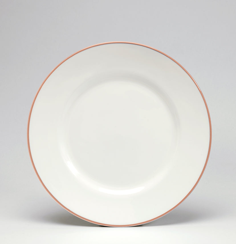 Coral/White Dessert/Salad Plate