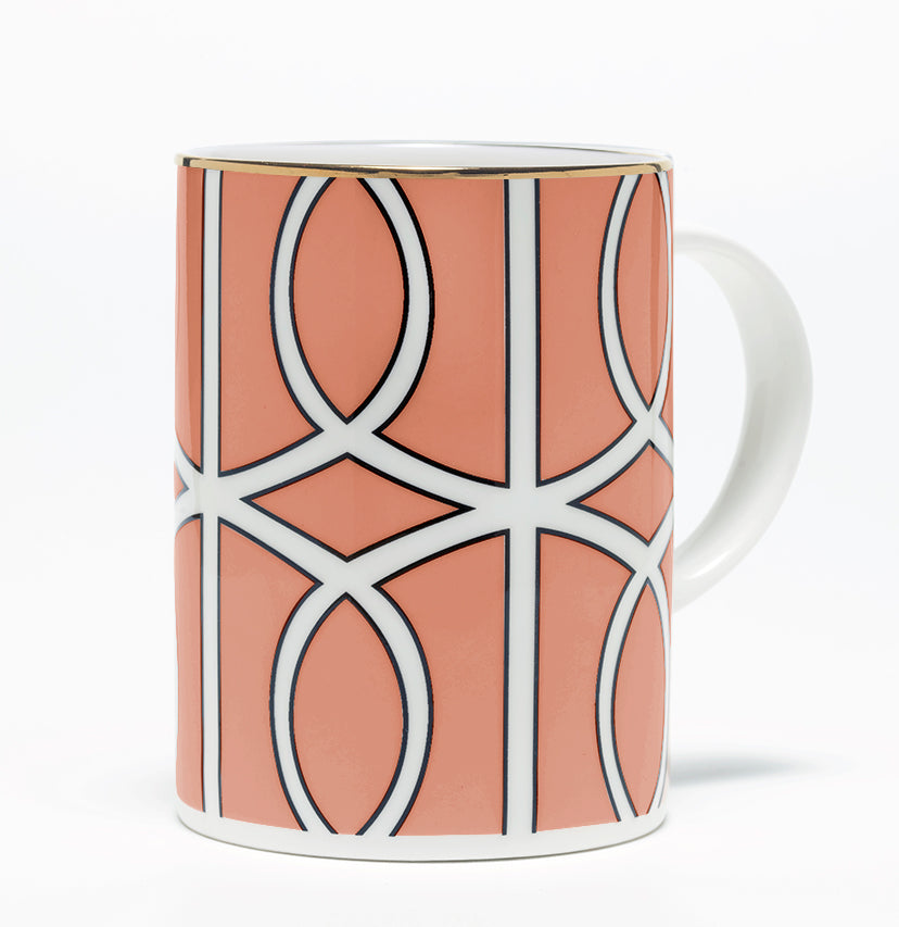 Loop Coral/White Mug (Gold)