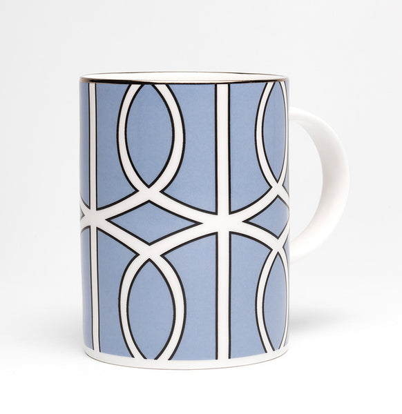 Loop Cornflower Blue/White Mug (Silver)