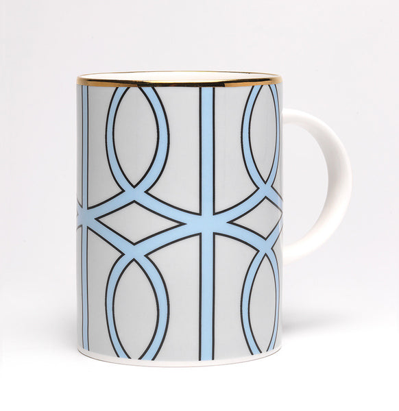 Loop Light Grey/Aqua Mug (Gold)