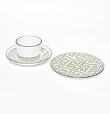 Maze Apple Green/White Teacup & Saucer