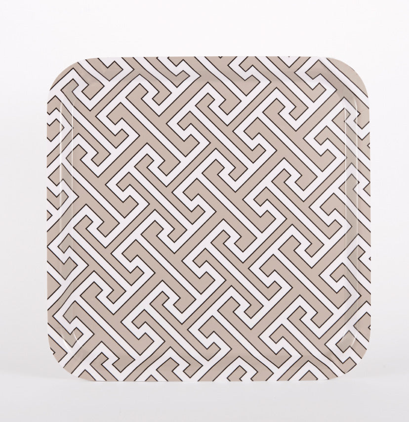Maze Truffle/White Square Tray - SOLD OUT