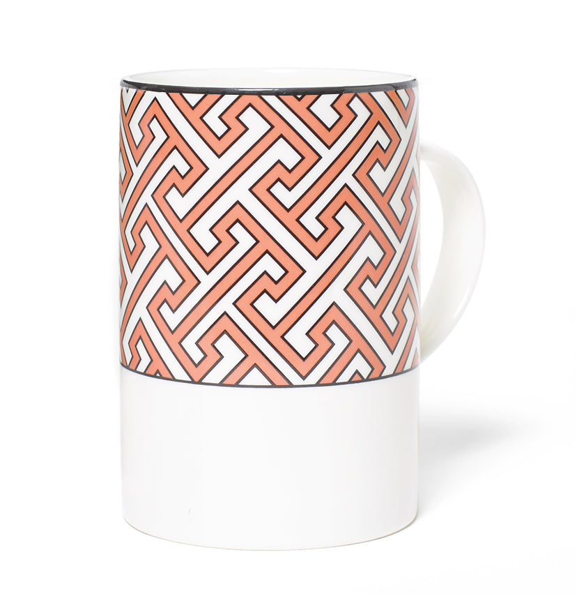 Maze Maxi Coral/White Mug