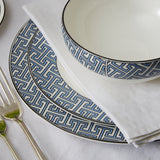 Maze Cornflower Blue/White Bowl
