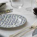 Maze Cornflower Blue/White Dinner Plate - Set of 2