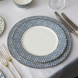 Maze Cornflower Blue/White Dinner Plate - Set of 2