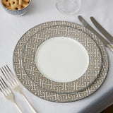 Maze Truffle/White Dinner Plate - Set of 2